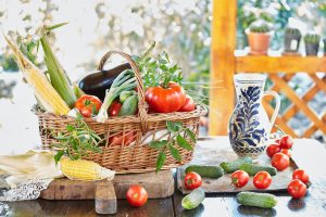 Basket With Fresh Vegetables
